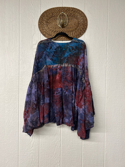Crepe Sari Bell Sleeve Gold Dust Crop 0826 260