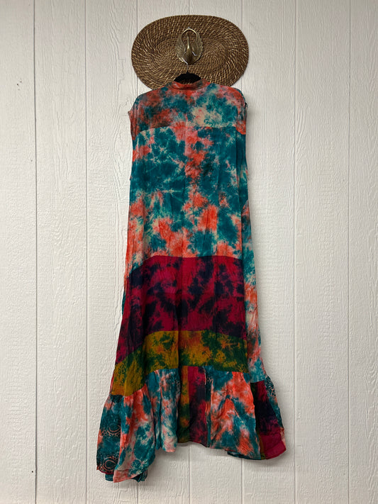 Crepe Sari Summer Dahlia Duster 0726 071