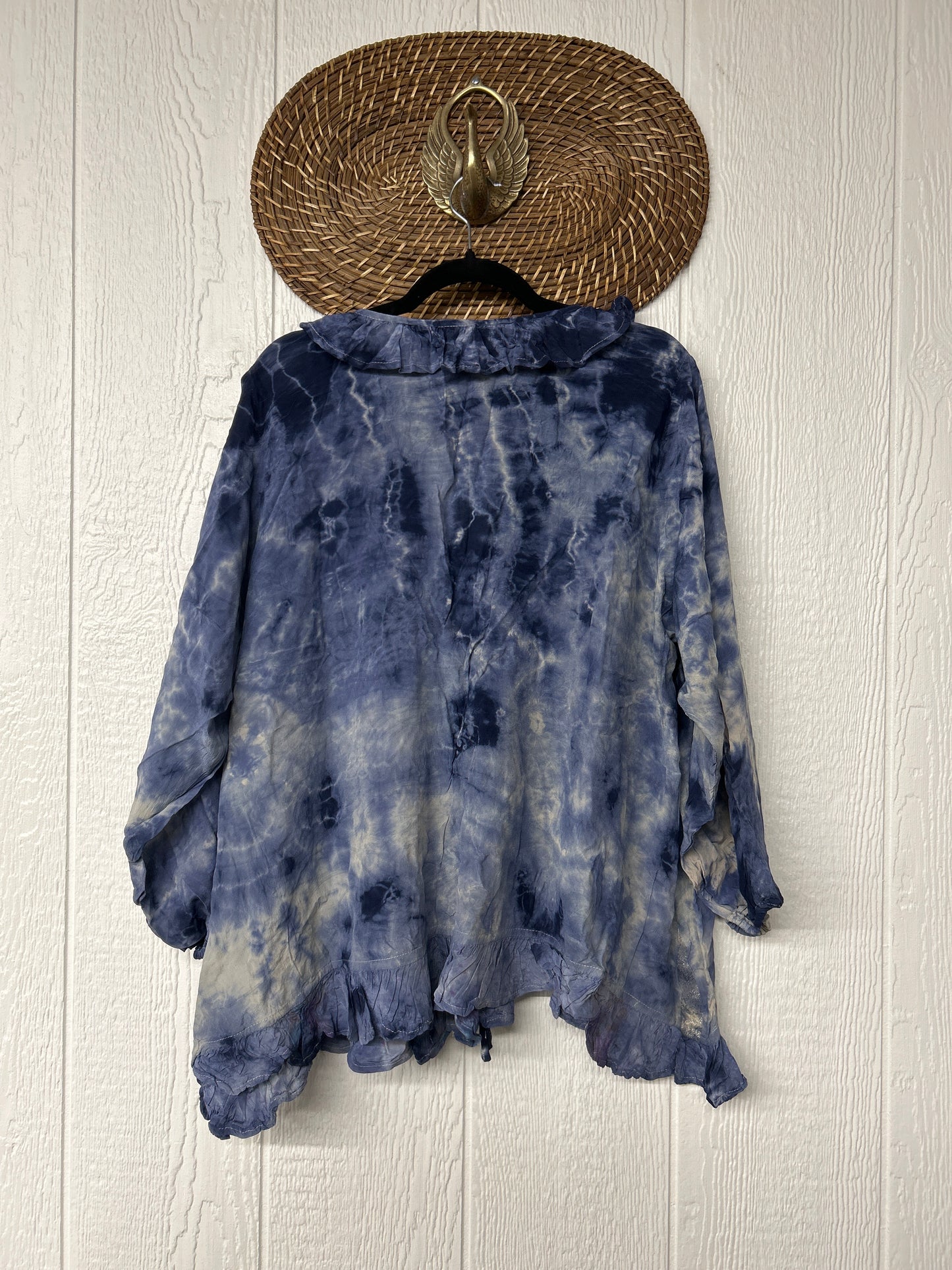 RETAIL Crepe Sari Ruffle Daisy Blouse 0526 007
