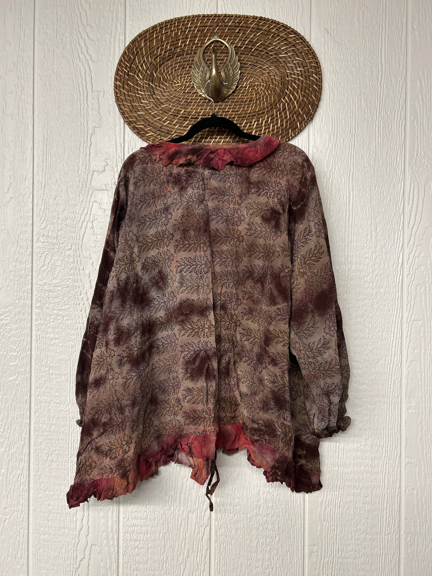 Crepe Sari Ruffle Daisy Blouse 0526 003