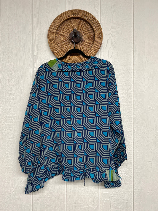 Crepe Sari Ruffle Daisy Blouse 0226 152