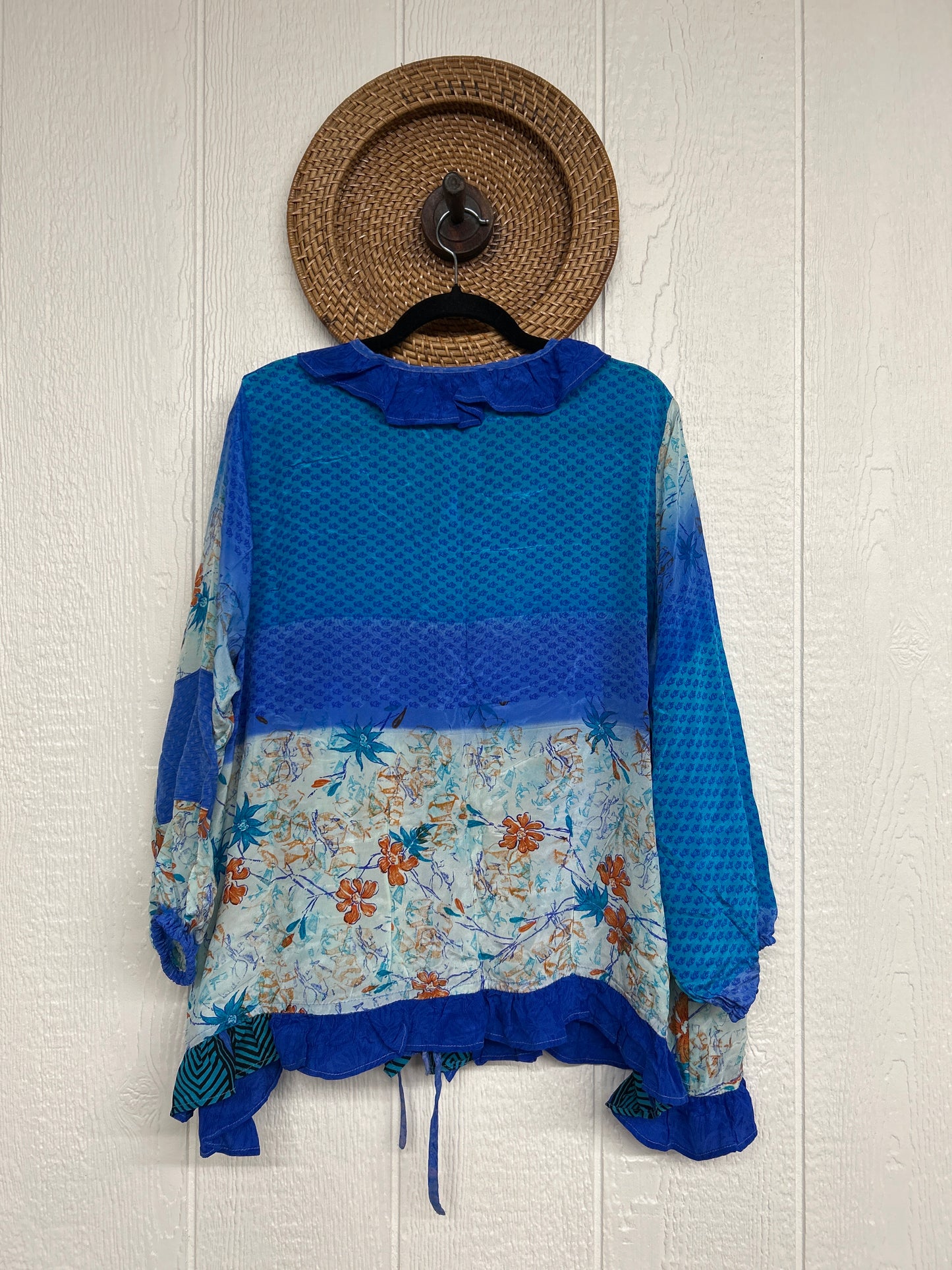 Crepe Sari Ruffle Daisy Blouse 0226 126