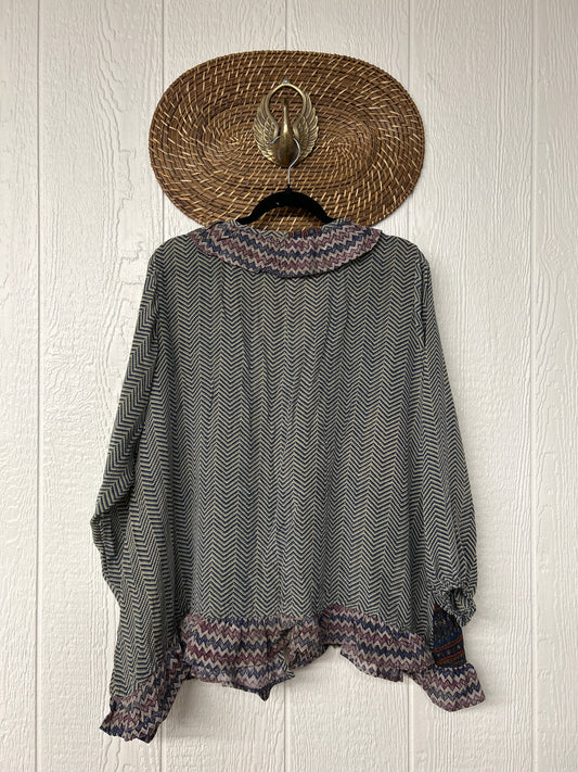 Crepe Sari Ruffle Daisy Blouse 0226 004