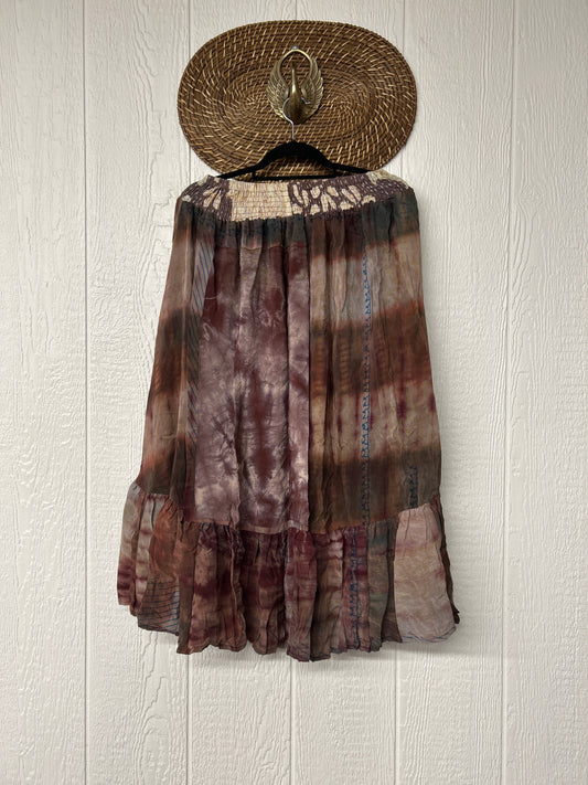 Crepe Sari Dahlia Skirt 1026 031