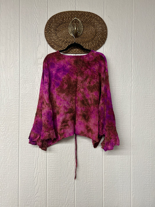 Crepe Sari Bell Sleeve Butterfly Top 0326 247