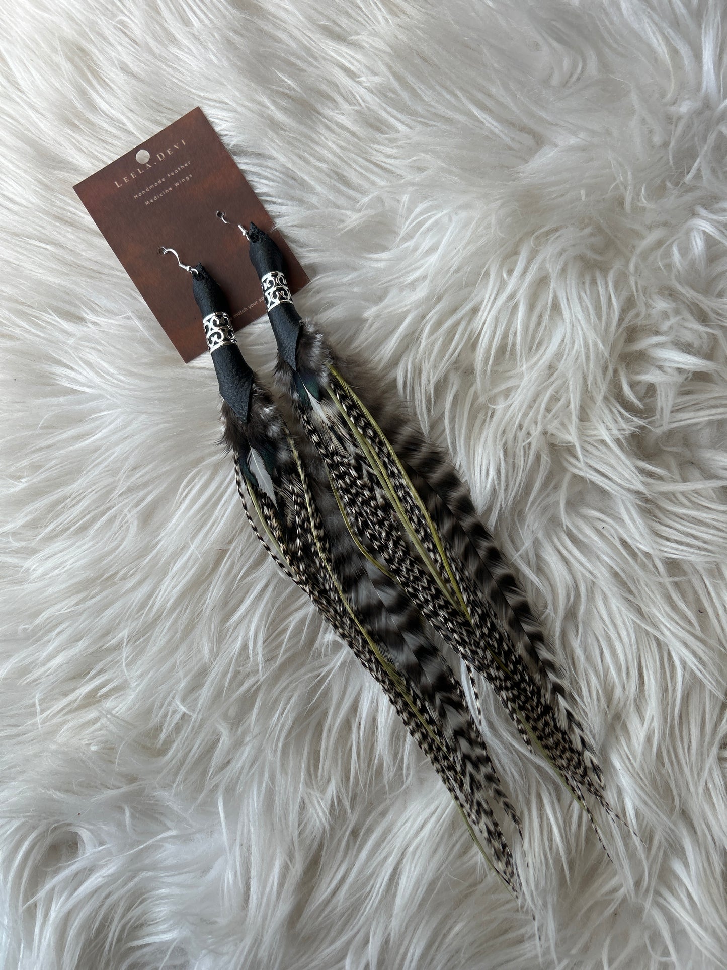 Leela Devi Short Feather Earrings