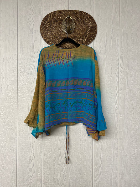 Crepe Sari Bell Sleeve Butterfly Top 0326 251