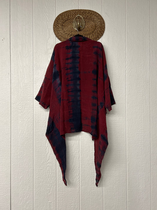 Crepe Sari Summer Nirvana Button Down 0626 194