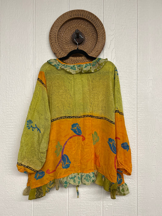 Crepe Sari Ruffle Daisy Blouse 0226 161