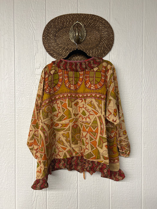 Crepe Sari Ruffle Daisy Blouse 0226 190