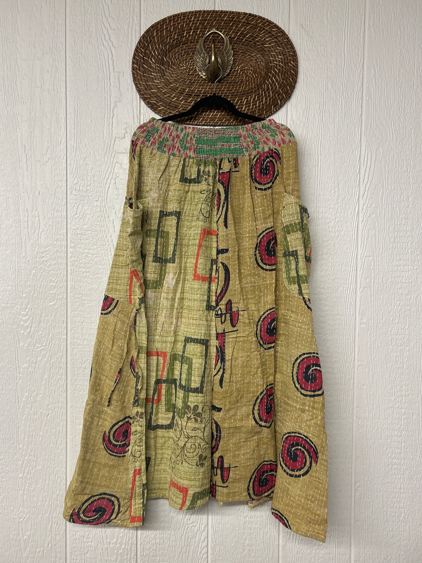 Pareo Kantha Butterfly Cargo Skirt 0426 117