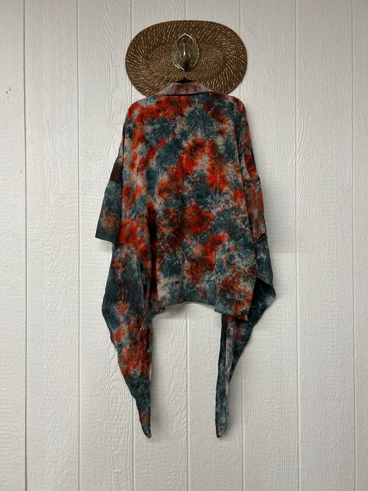 Crepe Sari Summer Nirvana Button Down 0626 095
