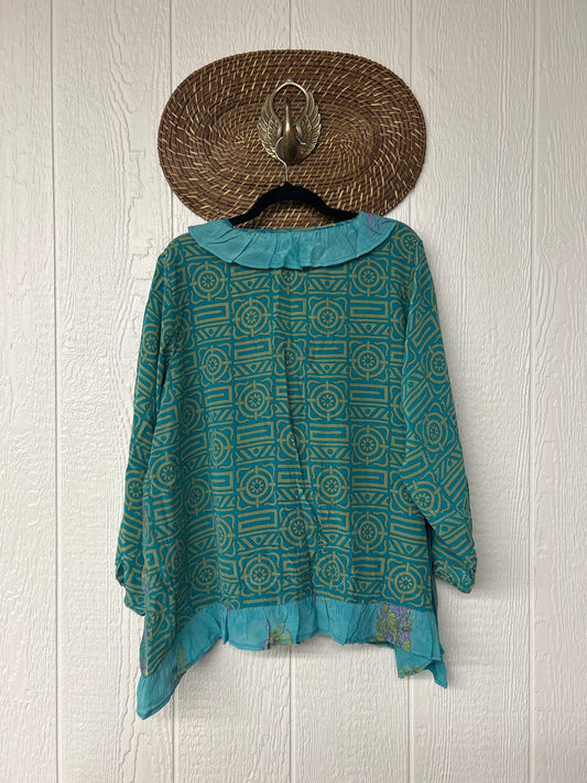 Crepe Sari Ruffle Daisy Blouse 0226 188