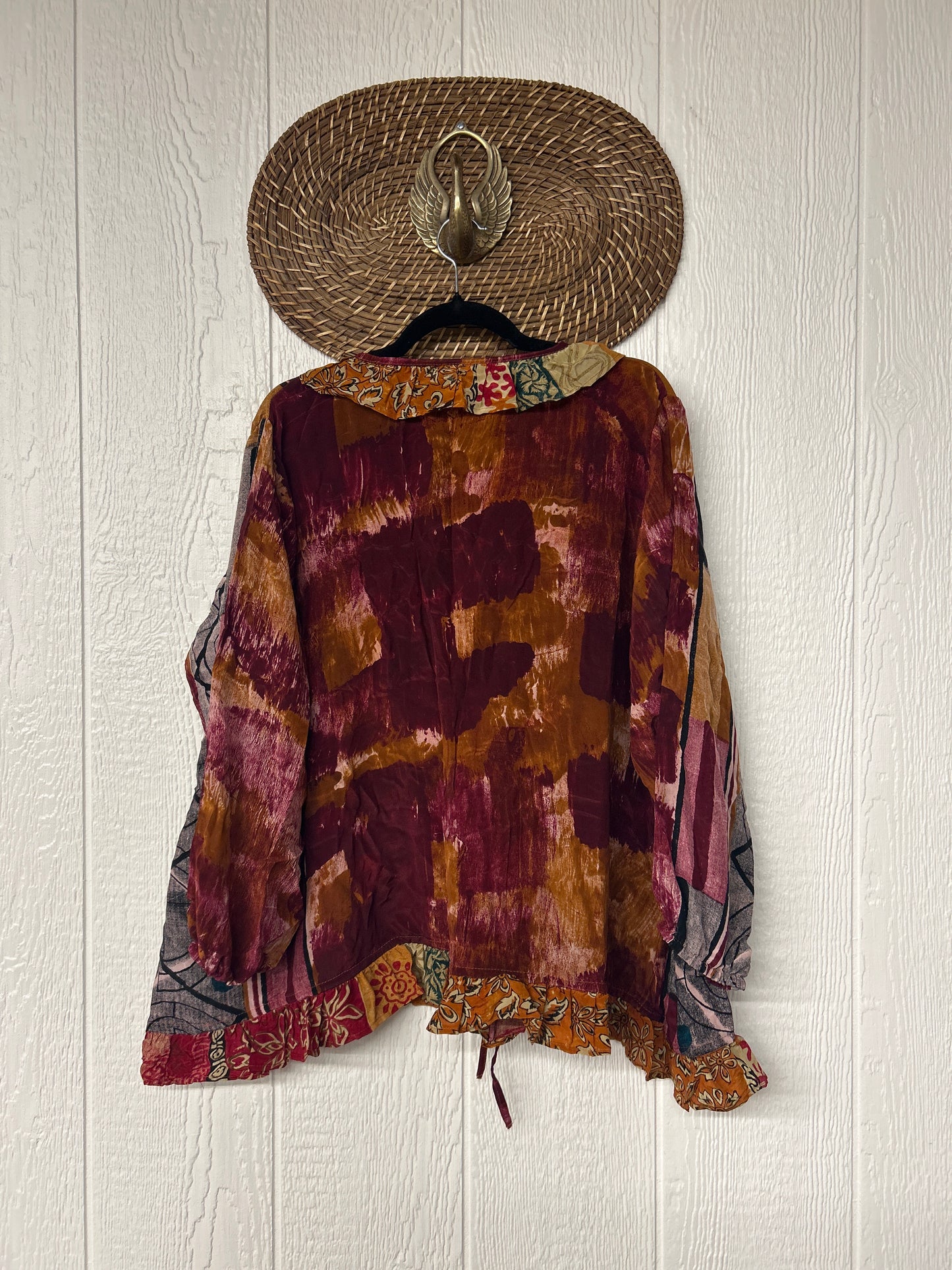 RETAIL Crepe Sari Ruffle Daisy Blouse 0226 214