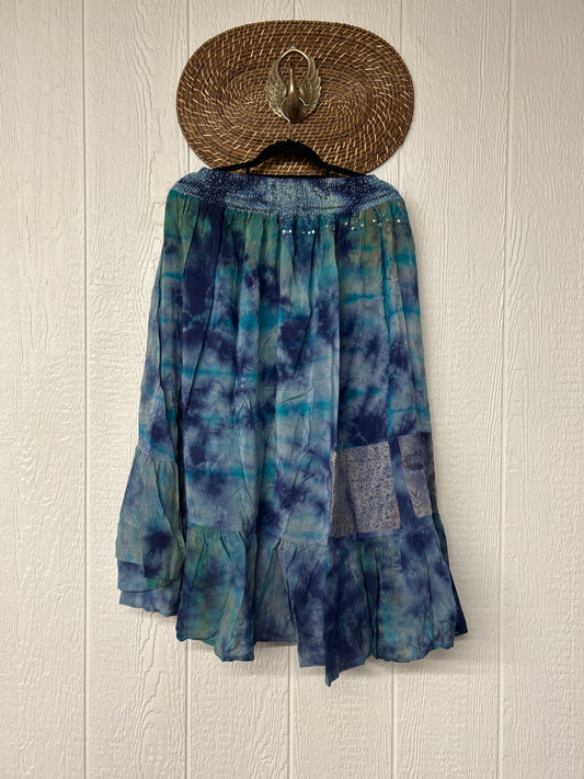 Crepe Sari Dahlia Skirt 1026 032