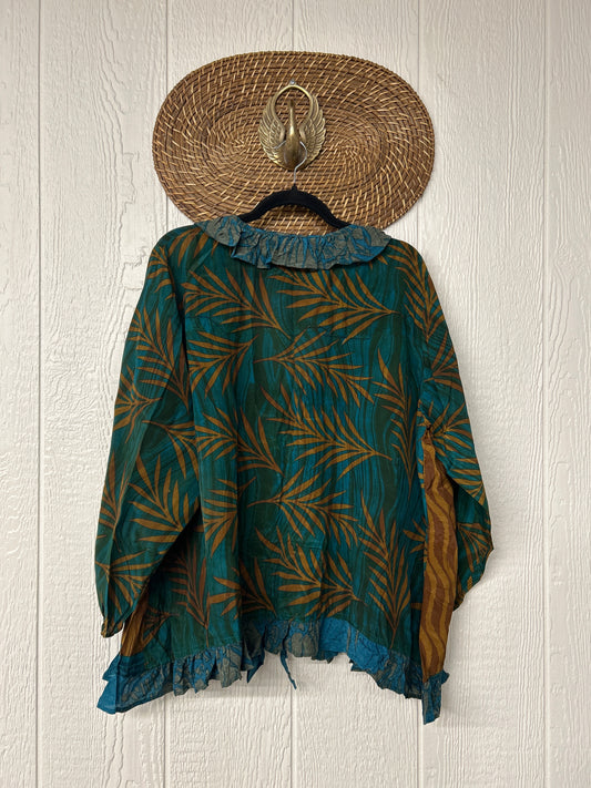 Crepe Sari Ruffle Daisy Blouse 0226 070