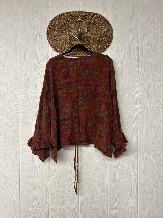 Crepe Sari Bell Sleeve Butterfly Top 0326 237