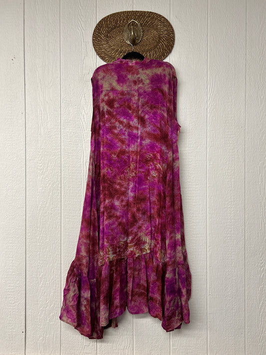 Crepe Sari Summer Dahlia Duster 0726 013