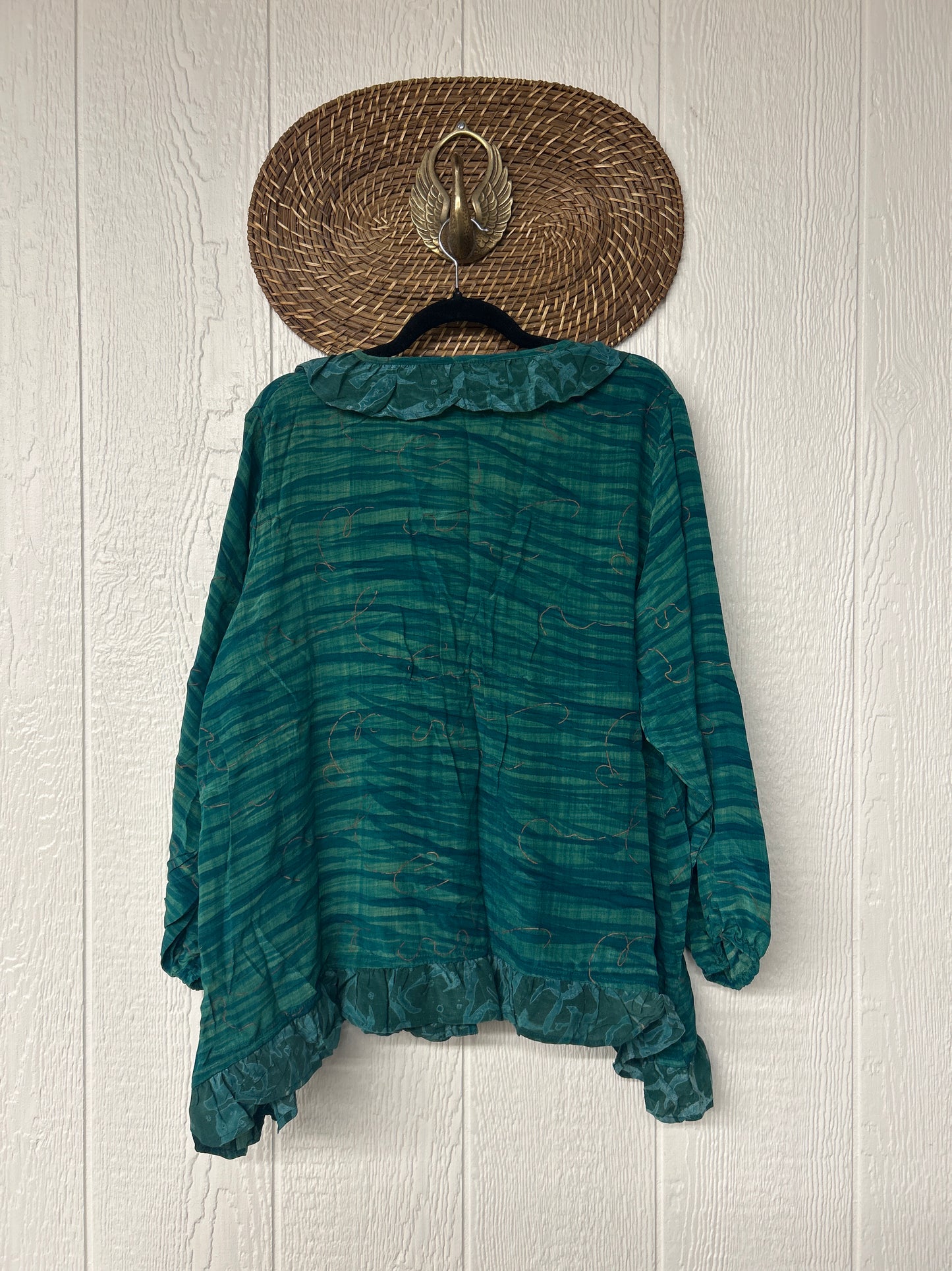 RETAIL Crepe Sari Ruffle Daisy Blouse 0226 226