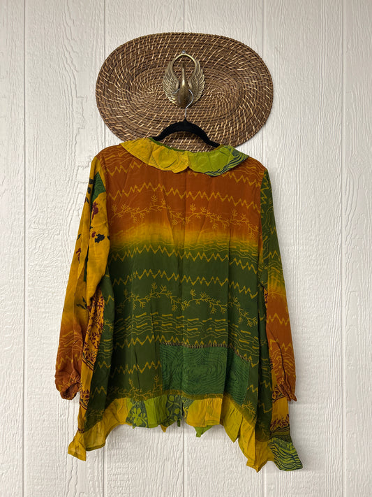 Crepe Sari Ruffle Daisy Blouse 0226 012