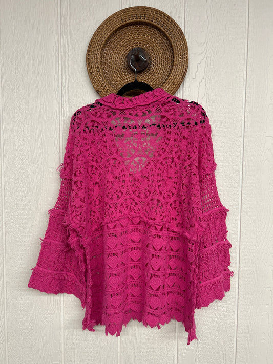 Hand Crocheted Magenta Heart Shirt 0326 001