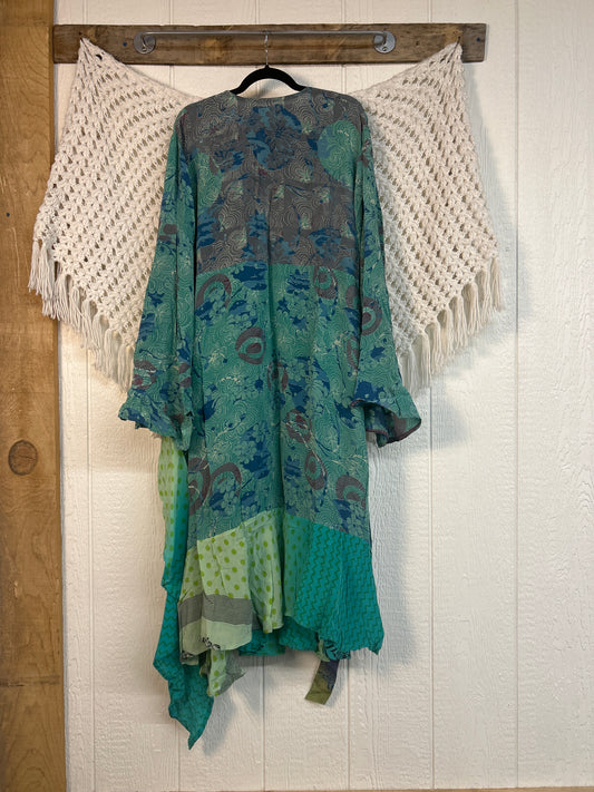 Crepe Sari Flourish Wrap Dress 0426 202