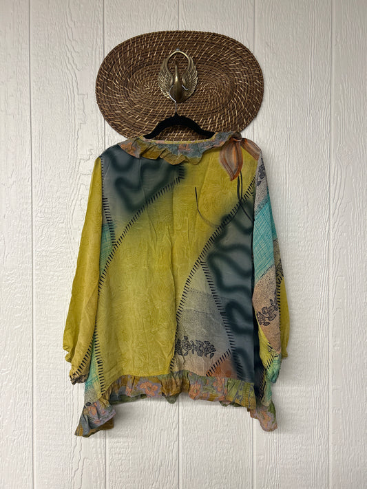 Crepe Sari Ruffle Daisy Blouse 0226 216