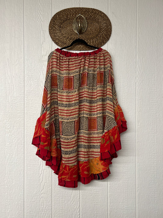 Crepe Wild Rose Skirt 1025 020