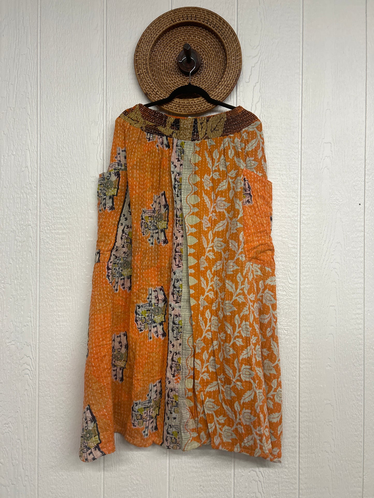 Pareo Kantha Butterfly Cargo Skirt 0426 194