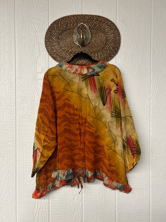 Crepe Sari Ruffle Daisy Blouse 0226 191