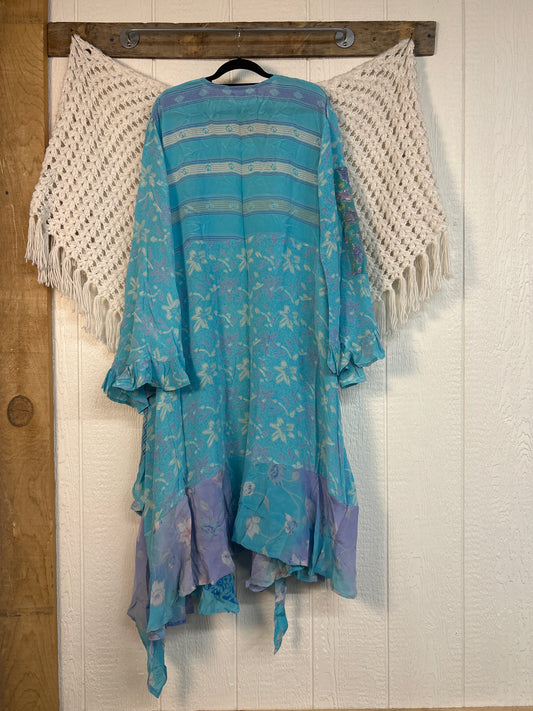 Crepe Sari Flourish Wrap Dress 0426 216