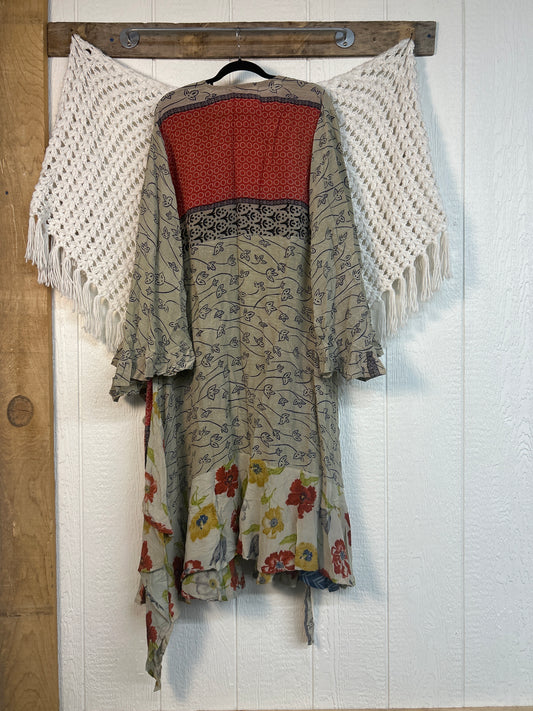 Crepe Sari Flourish Wrap Dress 0426 223