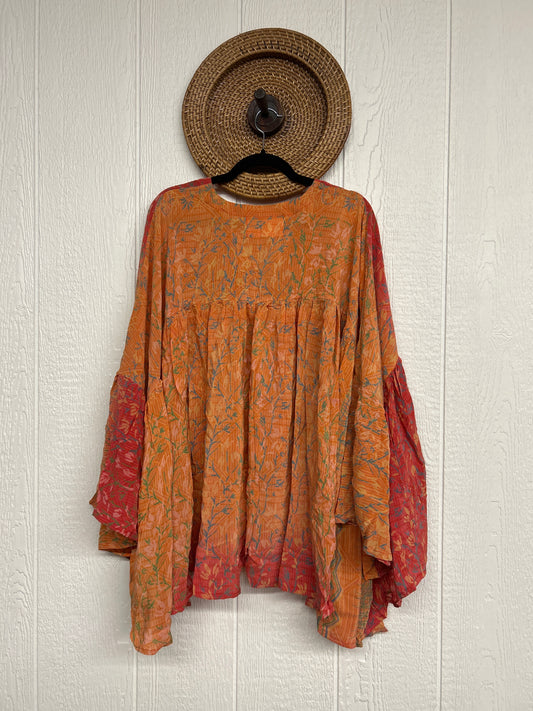 Crepe Sari Bell Sleeve Golddust Crop 0426 230