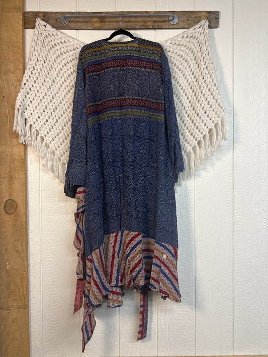 Crepe Sari Flourish Wrap Dress 0426 186