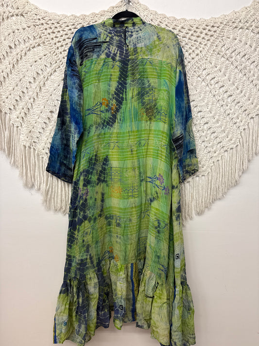 Crepe Sari Dahlia Duster Dress L0926 003