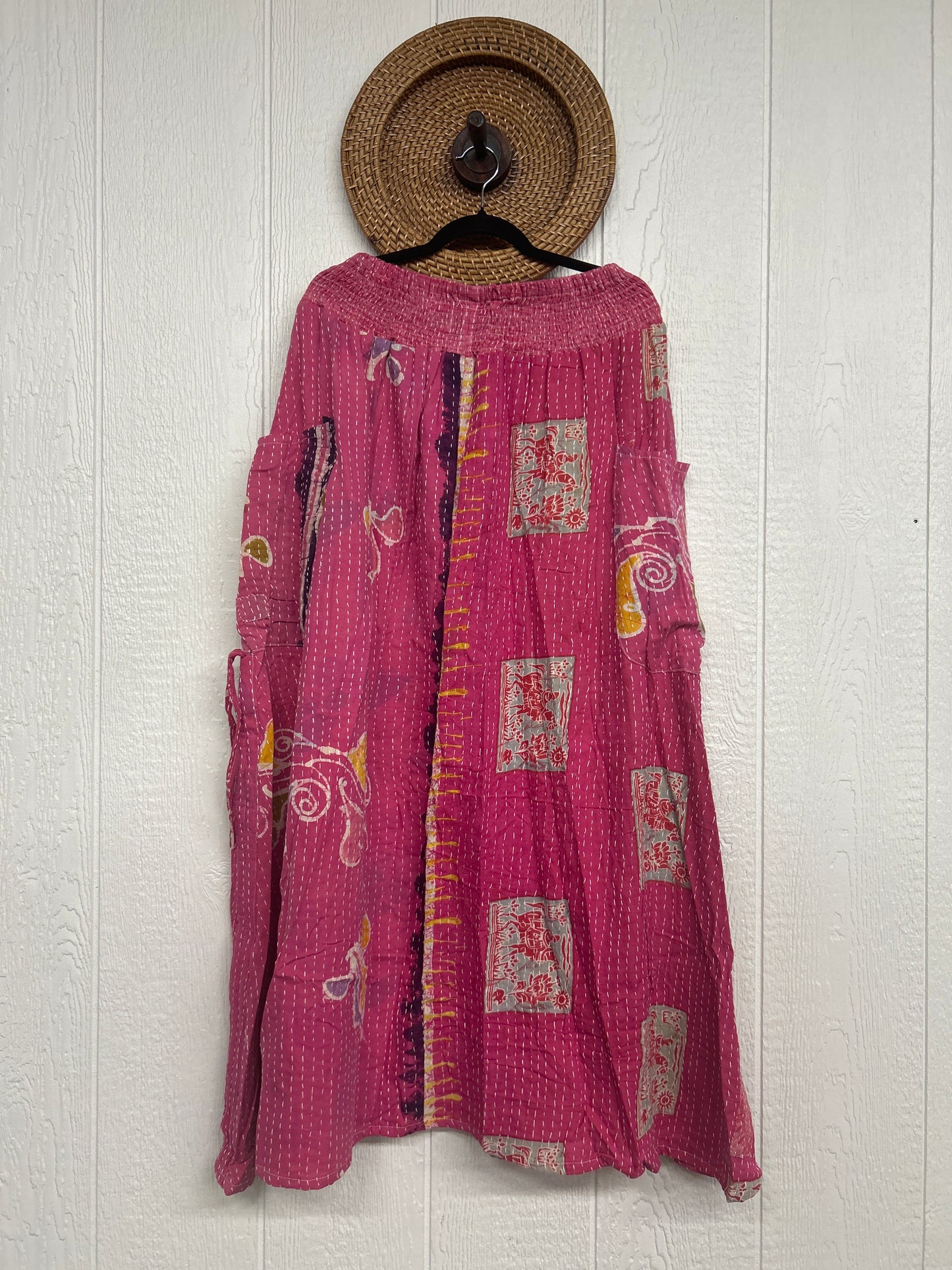 Pareo Kantha Butterfly Cargo Skirt 0426 207
