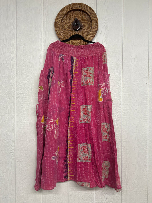 Pareo Kantha Butterfly Cargo Skirt 0426 207