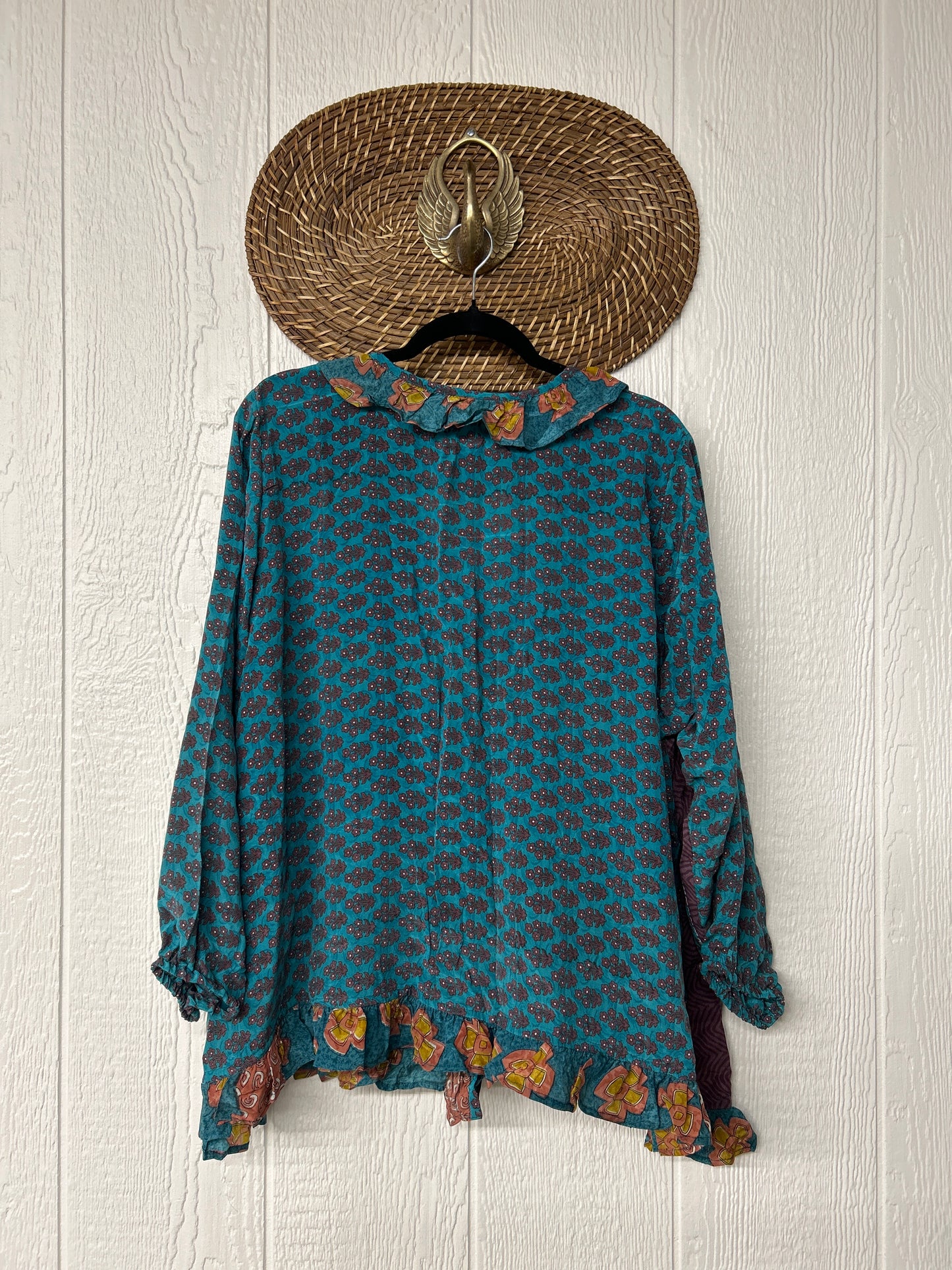Crepe Sari Ruffle Daisy Blouse 0226 024