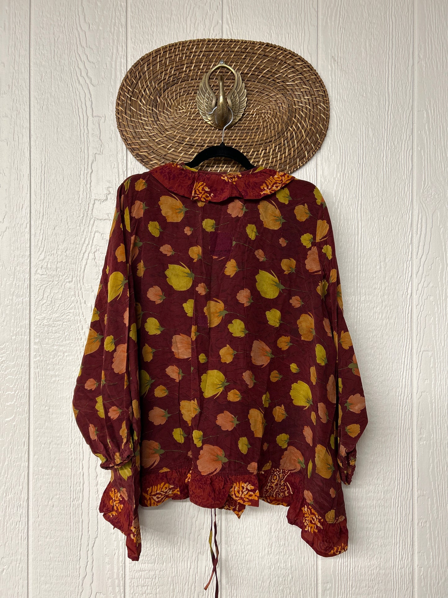 Crepe Sari Ruffle Daisy Blouse 0226 048