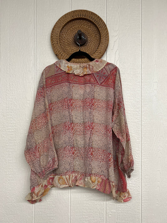 Crepe Sari Ruffle Daisy Blouse 0226 167