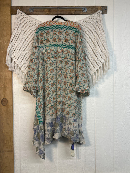 Crepe Sari Flourish Wrap Dress 0426 022