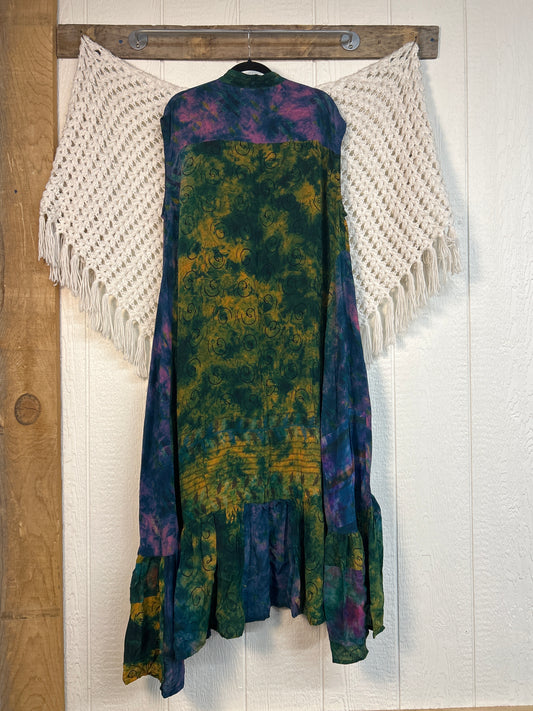 Crepe Sari Summer Dahlia Duster 0726 269