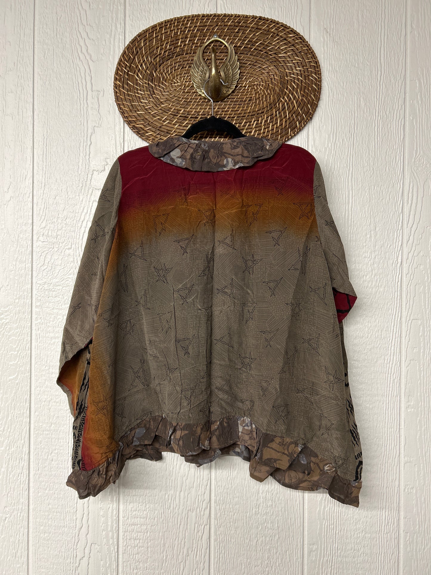 Crepe Sari Ruffle Daisy Blouse 0526 023