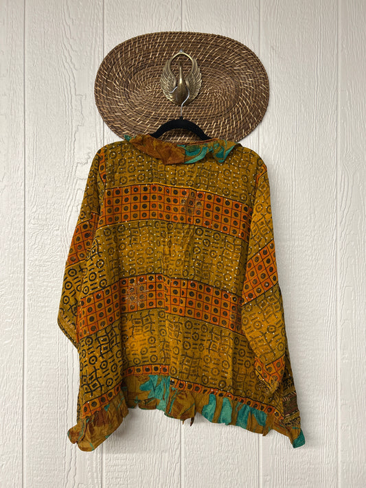 Crepe Sari Ruffle Daisy Blouse 0226 047