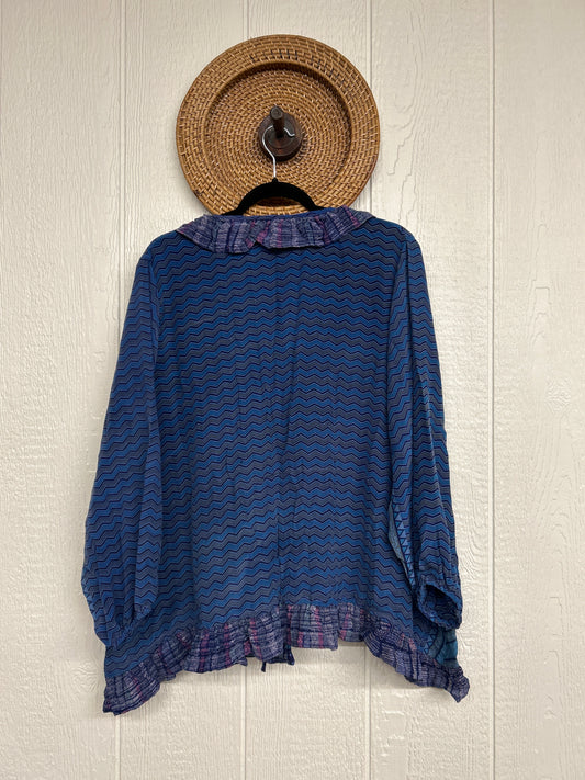 Crepe Sari Ruffle Daisy Blouse 0226 156