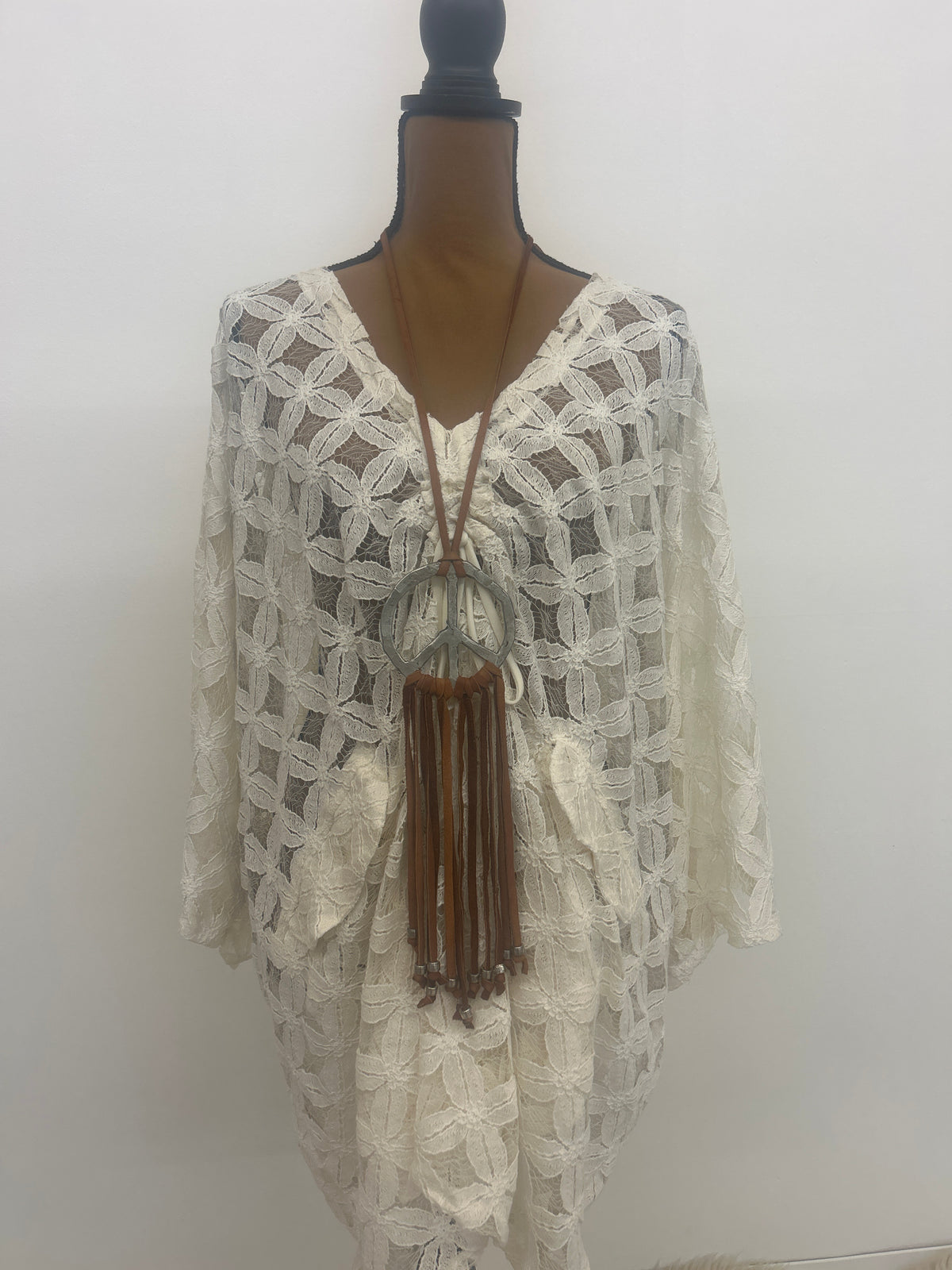 Peace Tassel Necklace - Tobacco
