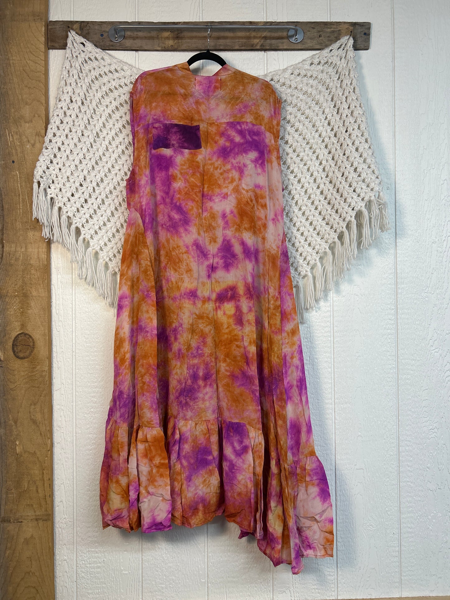 Crepe Sari Summer Dahlia Duster 0726 218