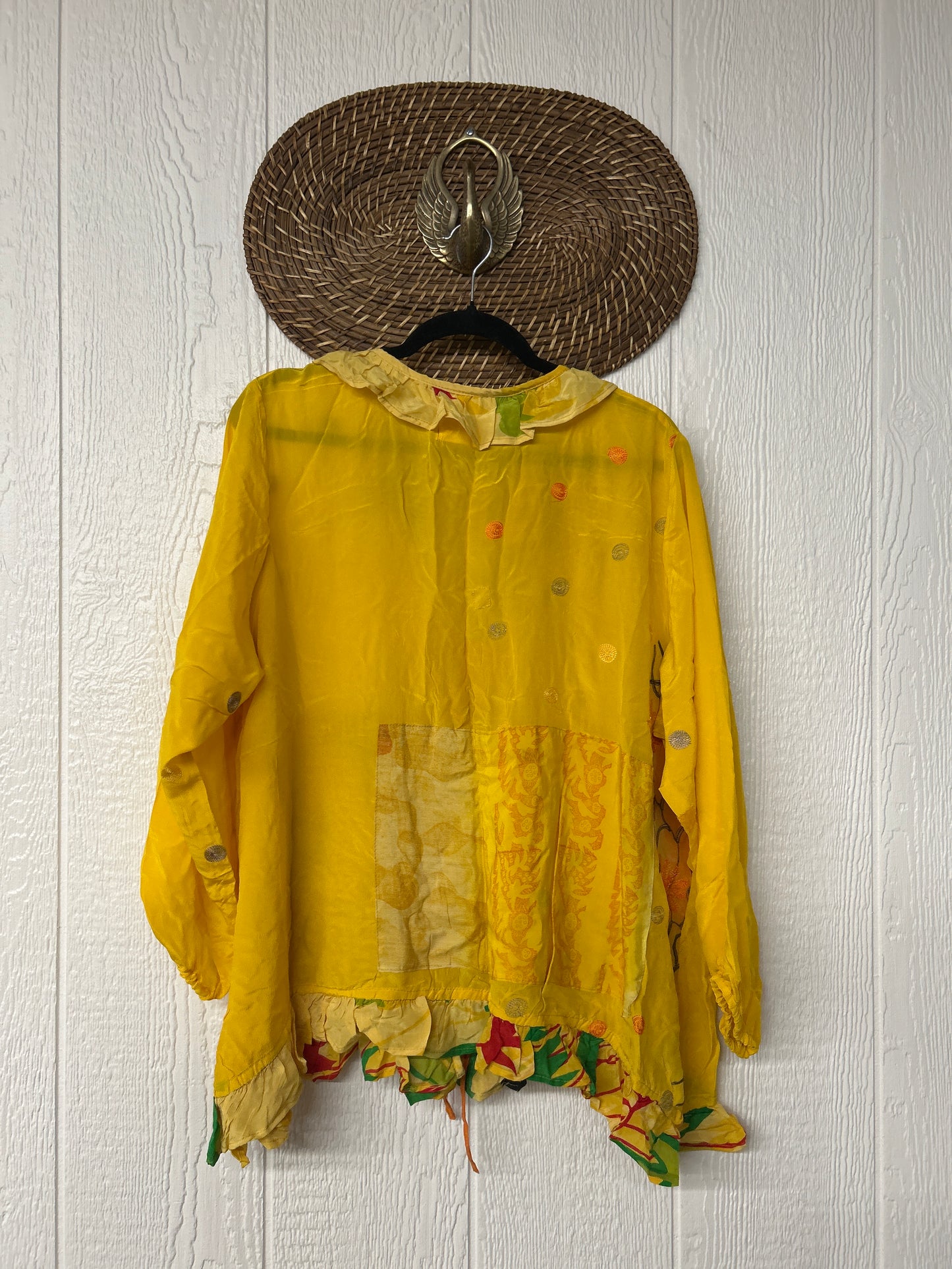 Crepe Sari Ruffle Daisy Blouse 0226 098