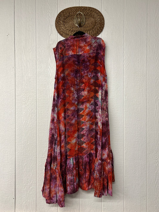 Crepe Sari Summer Dahlia Duster 0726 053