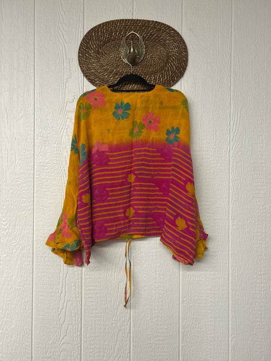 Crepe Sari Bell Sleeve Butterfly Top 0326 233